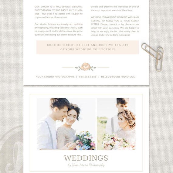 Wedding Photography Flyer Template Wedding Photography Etsy