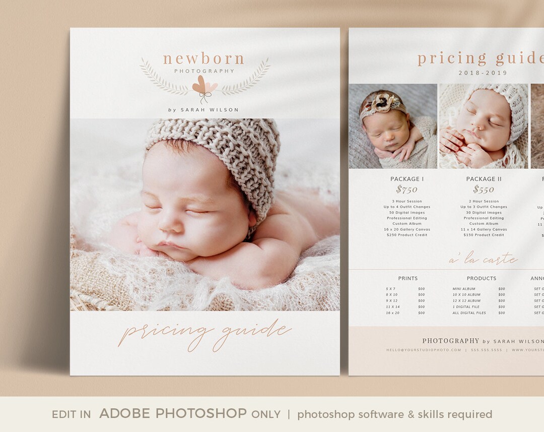 Newborn Photography Pricing Guide Newborn Pricing Template Etsy