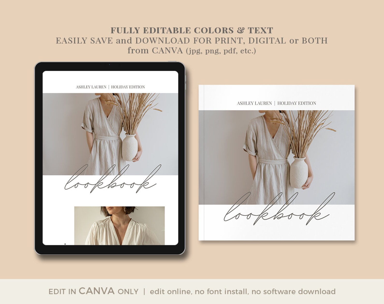 Editable Interior Design Lookbook Template, Canva Catalog (8x8" Square ...