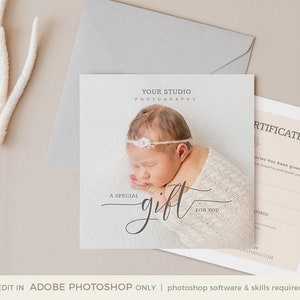 Modèle de chèque-cadeau photographie nouveau-né, carte-cadeau photographie nouveau-né, modèle de carte-cadeau photographe nouveau-né, téléchargement immédiat