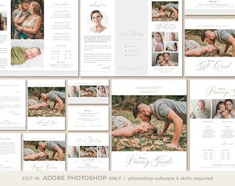 Photography Marketing Kit, Photographer Branding Set (Photoshop Template)