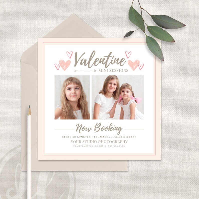 Valentine Mini Session Template Valentine Marketing Board, Valentines Day Mini Session Template, Photoshop Template for Photographers image 5