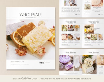 Minimalist CANVA Wholesale Catalog Template, Boho Wholesale Product Catalog, Editable Catalog, Line Sheet Template, INSTANT DOWNLOAD