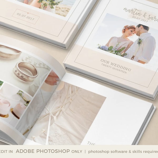 Wedding Album Template -  for Photographers, Wedding Album Design Template, Wedding Book Template, 12x12 Album Template, Wedding Photo Book