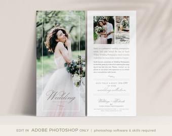 Wedding Photography Marketing Card Template, 4x8 Promo (Photoshop Template)