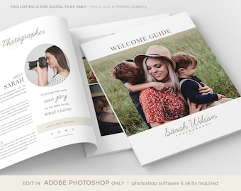 Welcome Magazine Template, Welcome Guide Template, INSTANT DOWNLOAD, Photography Magazine, PSD Magazine