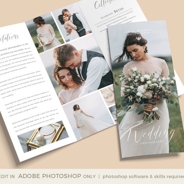 Hochzeitsfotografie Willkommens-Broschüre, Hochzeitsfotografie-Trifold-Broschüre, Client Welcome Guide, Hochzeitsfotografie-Willkommens-Anleitung