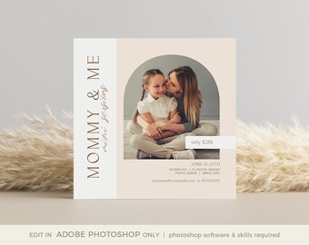 Mommy and Me Mini Session Template, Mothers Day Mini Session Template, PHOTOSHOP TEMPLATE, Mommy and Me Minis, Spring Minis