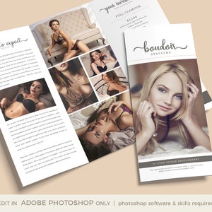 Boudoir Trifold Brochure, Boudoir Brochure, Boudoir Photography, Boudoir Marketing, Boudoir Pricing Template, Photography Brochure Template