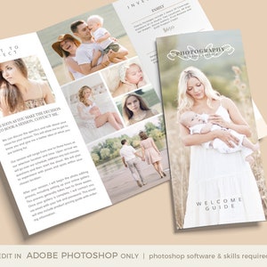 Photography Trifold Brochure Flyer, Maternity Photography Brochure, INSTANT DOWNLOAD, Photoshop Template
