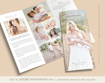 Maternity Photography Brochure Trifold Flyer Template (Photoshop, Instant Download)