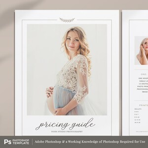 Photography Price List Template, INSTANT DOWNLOAD, Photographer Pricing Guide, Pricing Template image 3