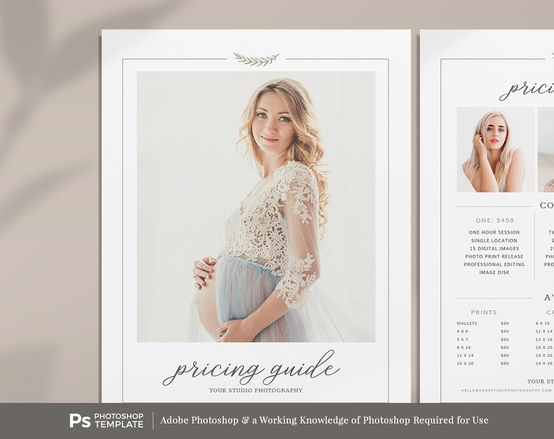 Photography Price List Template, INSTANT DOWNLOAD, Photographer Pricing Guide, Pricing Template image 3