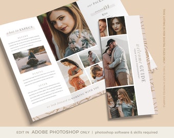 Photography Welcome Guide Trifold Brochure Template (Photoshop PSD)