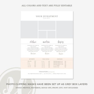 Senior Photography Pricing Guide, Senior Photography Pricing Template, Senior Photographer Price Sheet, Price Guide List, Photo Price List image 2