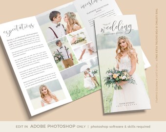 Wedding Photography Welcome Guide Trifold Brochure (Photoshop Template)