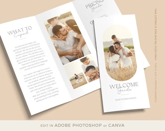 Photography Trifold Brochure Template: Studio Welcome Flyer (Canva & Photoshop)
