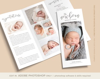 Newborn Photography Welcome Guide: Photoshop Template (Instant Download)