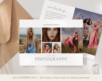 Volantino di marketing per fotografia senior in stile boho: modello CANVA (5 x 7 pollici)