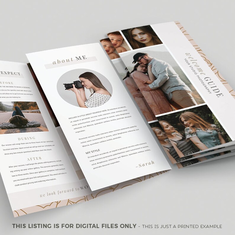 Family Photography Trifold Brochure Trifold Pricing Guide Etsy