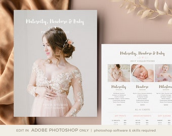 Photography Price List Template - Maternity, Newborn & Baby Photography Pricing Guide, Newborn Pricing Template, Photo Sell Sheet