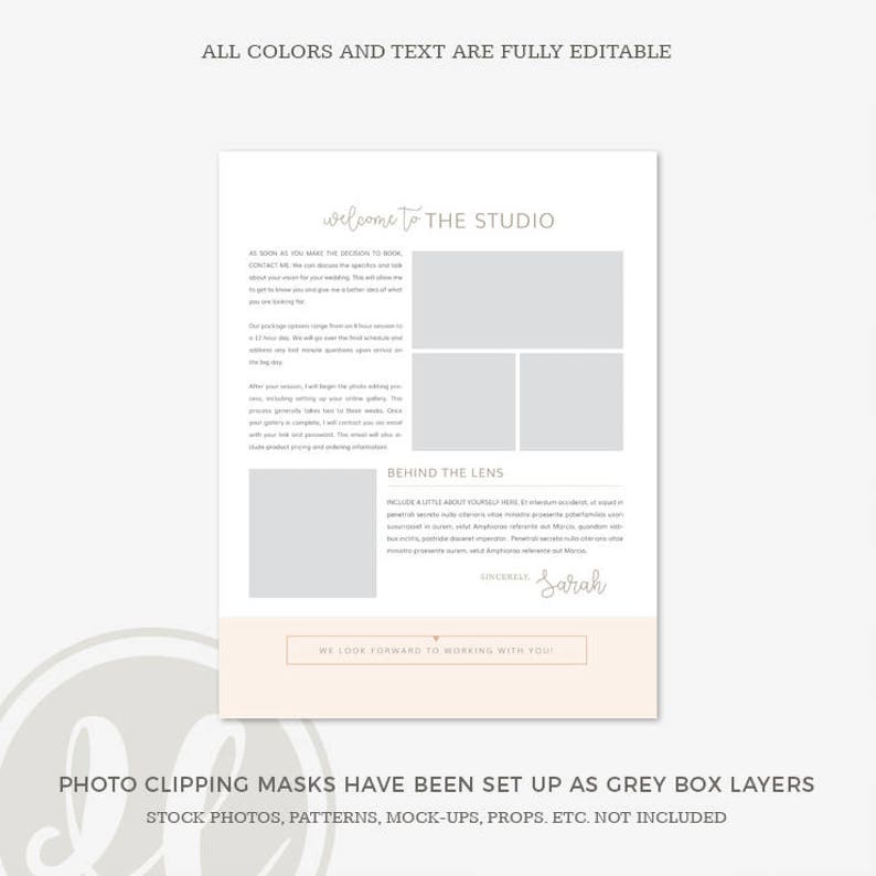 Wedding Photography Brochure, Client Welcome Guide, Wedding Photography Pricing Template, Wedding Price List, Bifold Brochure image 2