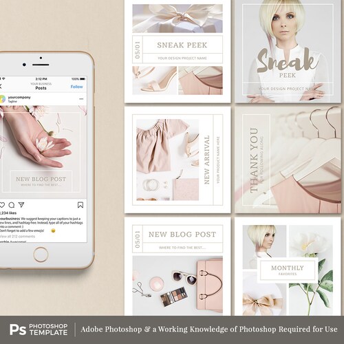 Instagram Templates Minimal Social Media Templates | Etsy