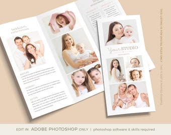 Children's Photography Trifold Brochure Template (Photoshop)