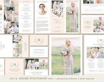 Wedding Photography Marketing Set, Photographer Branding Templates (Photoshop)