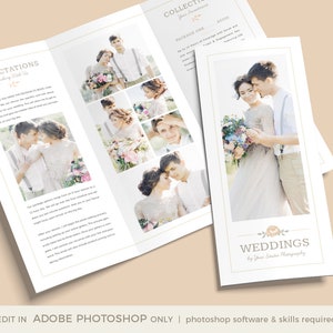 Wedding Photography Trifold Brochure, Client Welcome Guide, Wedding Photography Pricing Template, Wedding Price List, INSTANT DOWNLOAD