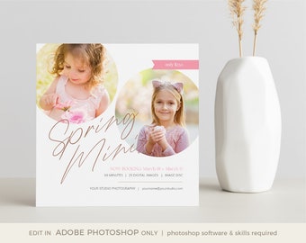 Minimalist Spring Mini Session Template: Photographer Marketing Board (Photoshop Template)