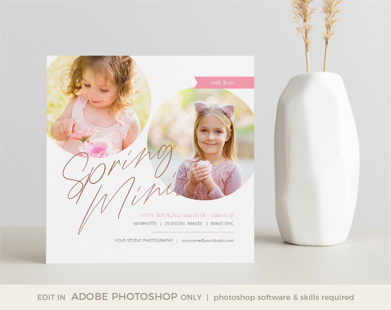Minimalist Spring Mini Session Template: Photographer Marketing Board ...