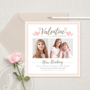 Valentine Mini Session Template Valentine Marketing Board, Valentines Day Mini Session Template, Photoshop Template for Photographers image 3