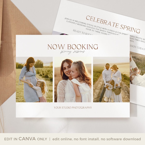 Photography Marketing Template for CANVA, Photography Promo Card, CANVA Marketing Template, Wedding Photography Marketing Flyer