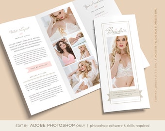 Boudoir Photography Trifold Brochure Template (Photoshop)