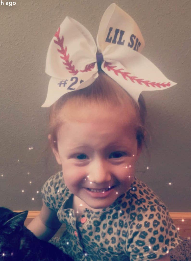 Cheer Bow Big Sis Custom Baseball Bow Lil Sis Custom Etsy