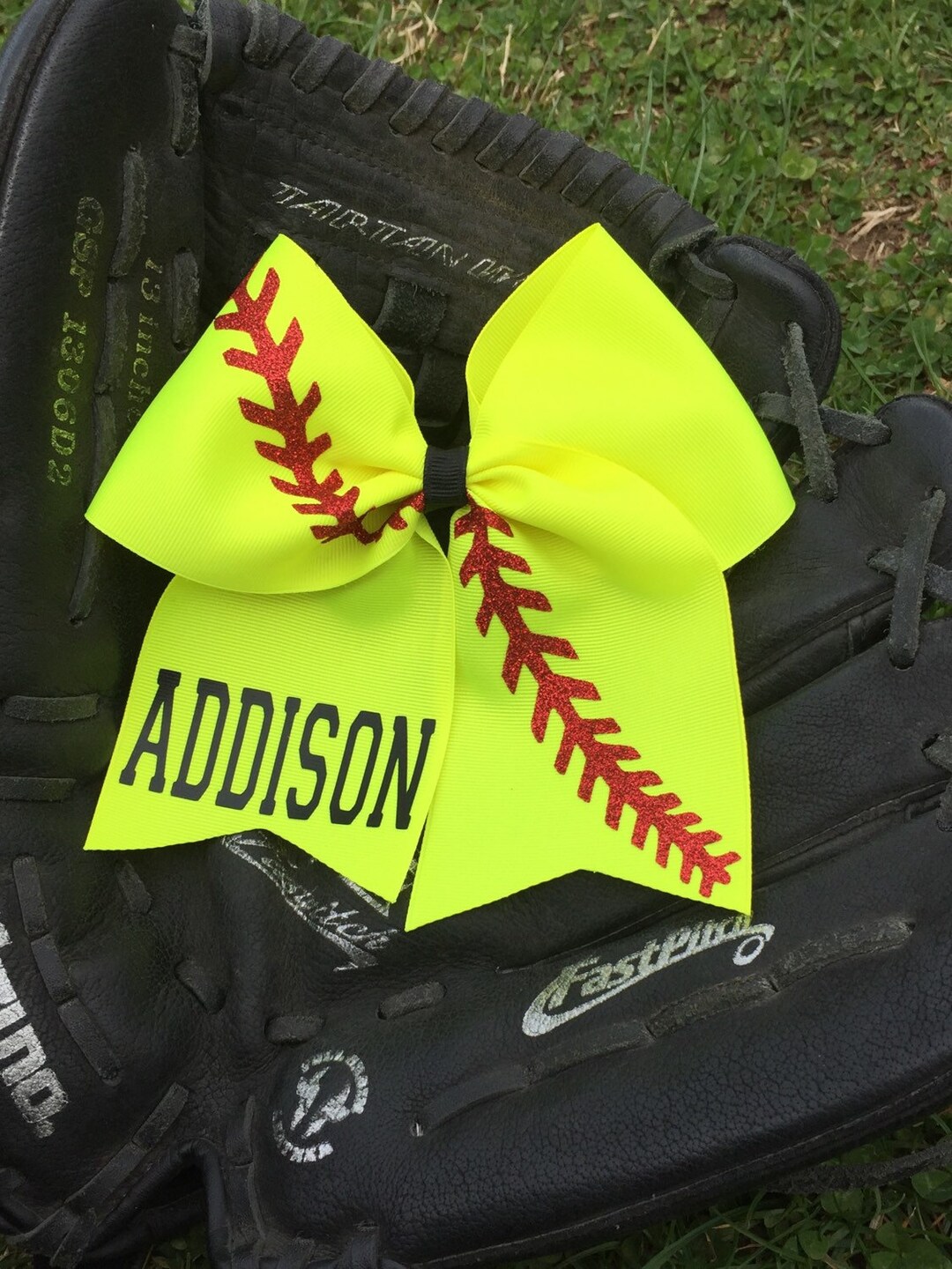 Softball Hair Bow Softball Bow Custom Bow Team Bow 3 Etsy