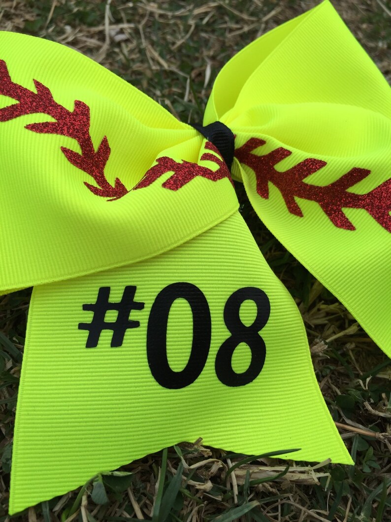 Softball Hair Bow Hair Tie Personalized Team Hair Bow Etsy