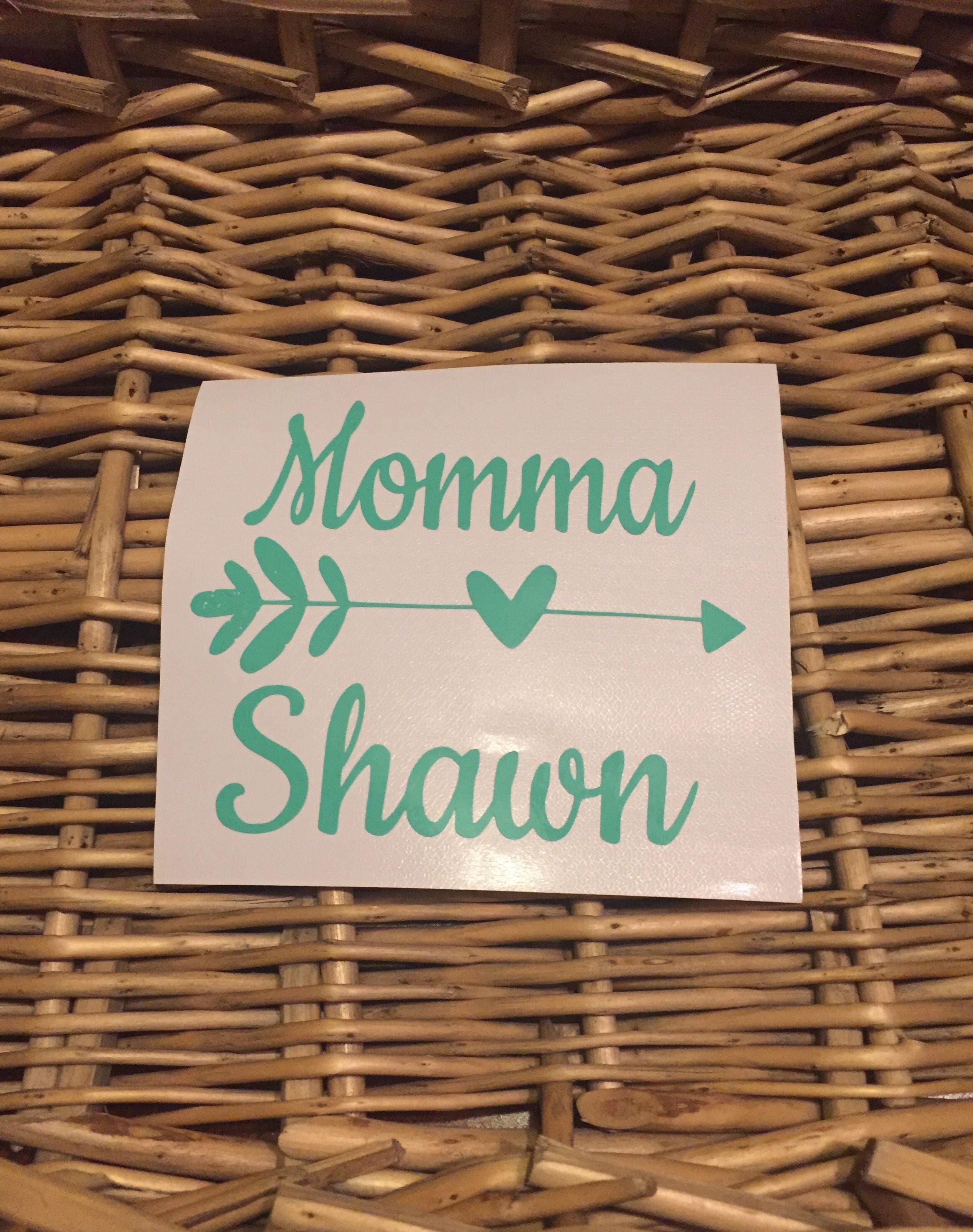Momma decal with name arrow decal custom name decal tumbler | Etsy