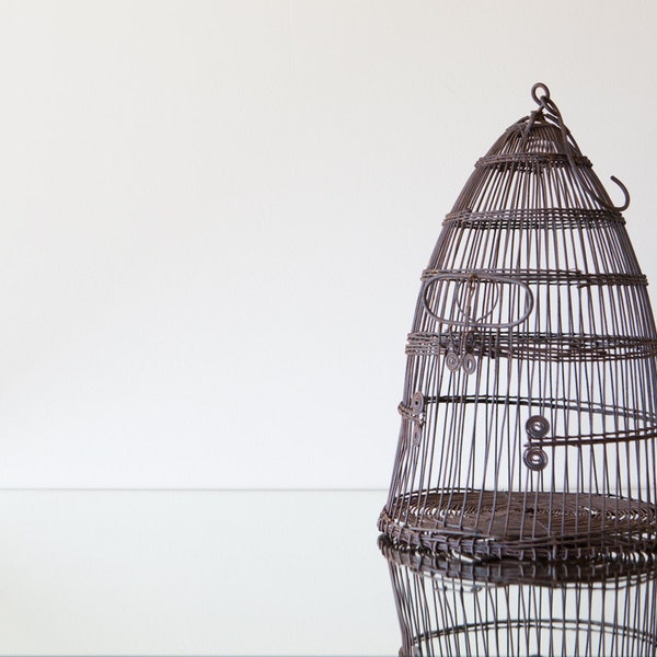 Metal Handmade Wire Victorian Birdcage - Repurpose as Candle Lantern or Hanging Planter hold for J