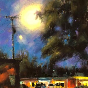 Moonglow - Pastel Nocturne Painting - 8"x11"