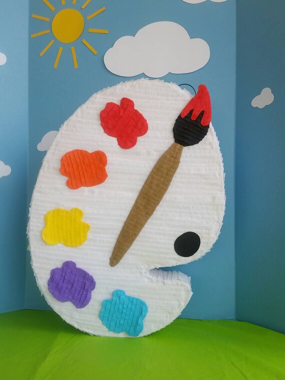 Art Painting Palette Craft Boy Girl Birthday Party Pinata Etsy