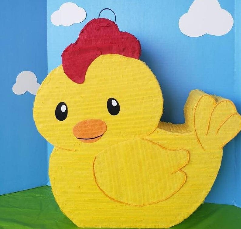 Chicken Pinata, Personalized Handmade Pinata, Pollito Birthday, Party ...