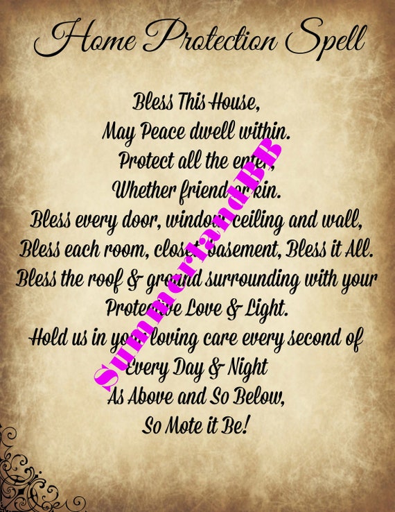 Home Protection Blessing Spell Digital Download Book Of Etsy