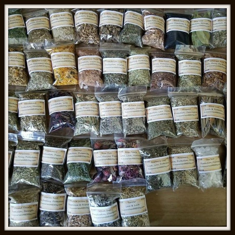70 Bags of Magick Herbs Wiccan Herb Kit 2x3 Etsy