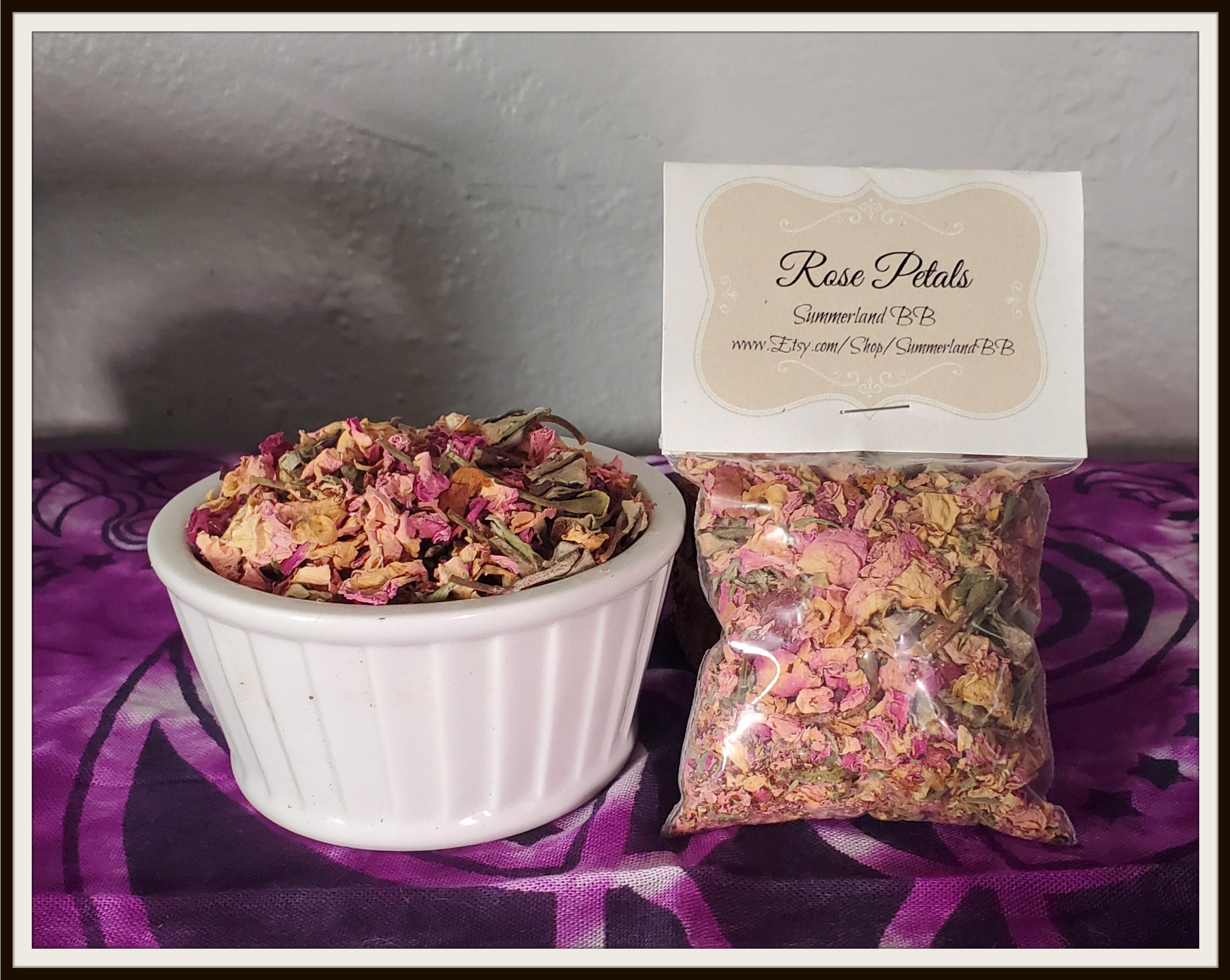 Pink Rose Petals Buds Dried Herb 3x3 Bag Etsy