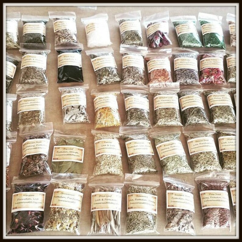 70 Bags of Magick Herbs Wiccan Herb Kit 2x3 Etsy