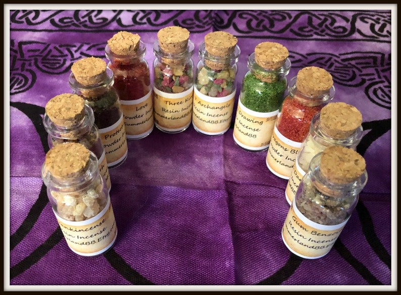 Set of 10 Incense Bottles Powder Incense & Resin Incense Etsy