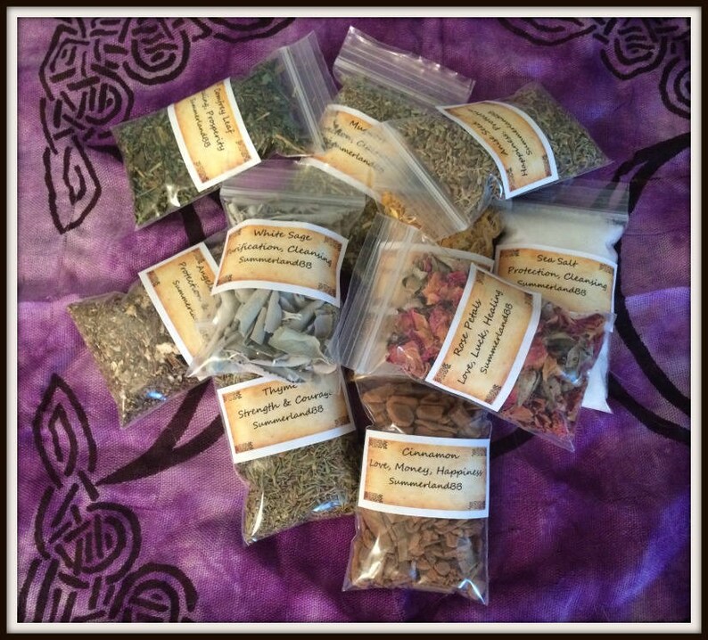 2 Inch by 3 Inch Individual Dried Herb Bags Wiccan Herb Kit Etsy