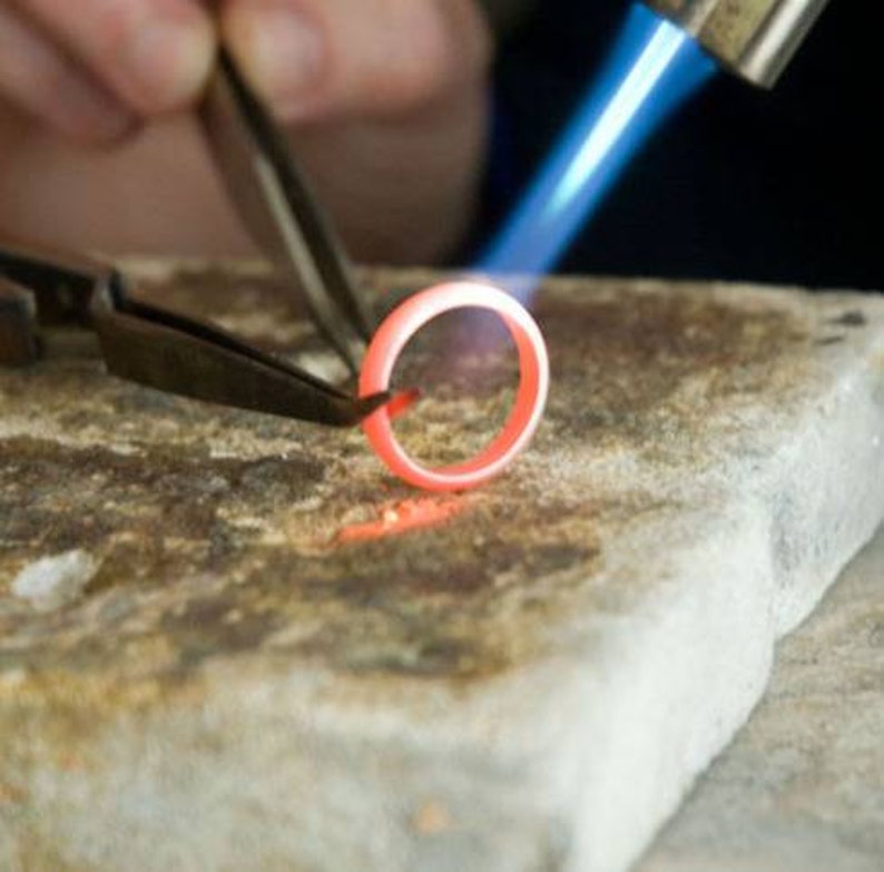 Mens Ring Tungsten Carbide Rose Gold Brushed